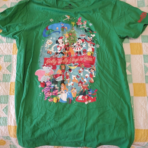 Disney World Tops - Disney Green T-Shirt - Jolly Holly Days